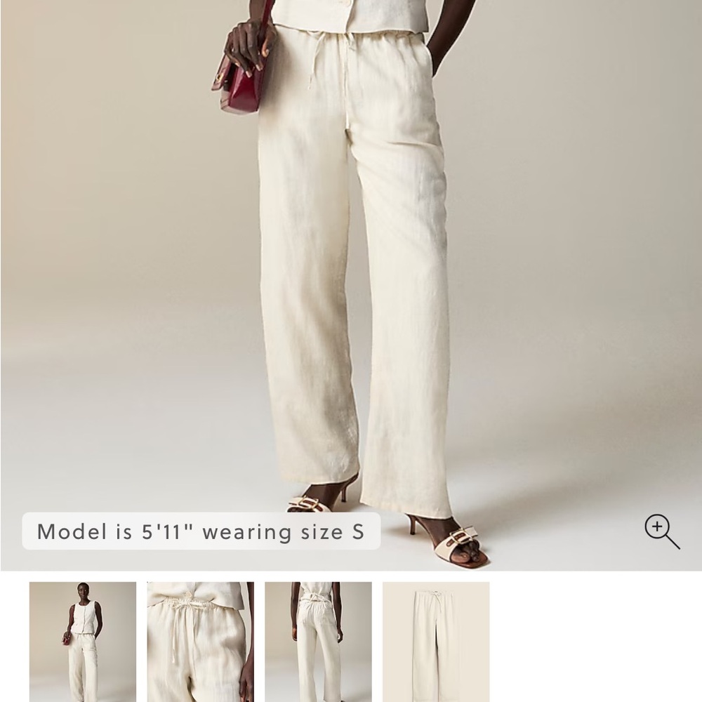 J.Crew Women’s Soleil Pants in linen - Picture 2 of 7